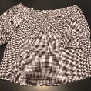 Checkered Off Shoulder Top